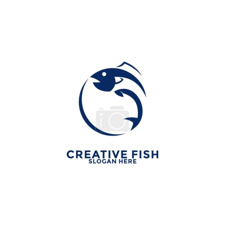 Ilustración de Logo de pescado vector, logotipo de pesca, diseño de logotipo de la tienda de pescado plantilla - Imagen libre de derechos