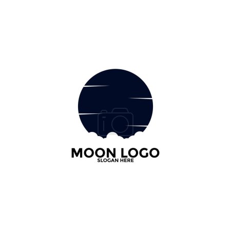 Luna icono de vector de logotipo, plantilla de diseño de logotipo de luna simple