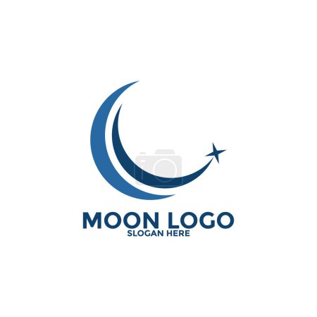 Luna icono de vector de logotipo, plantilla de diseño de logotipo de luna simple