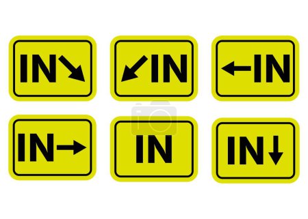 IN sign vector, set of IN sign icon