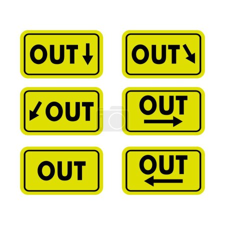 Out sign vector, set of Out sign icon