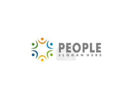 Menschen und Einheit-Logo, Menschen verbinden Logo-Symbol-Symbol-Konzept