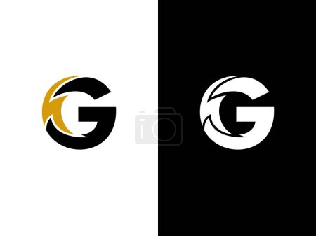 Illustration for G logo energy vector for identity company. initial letter volt template vector illustration for your brand. - Royalty Free Image