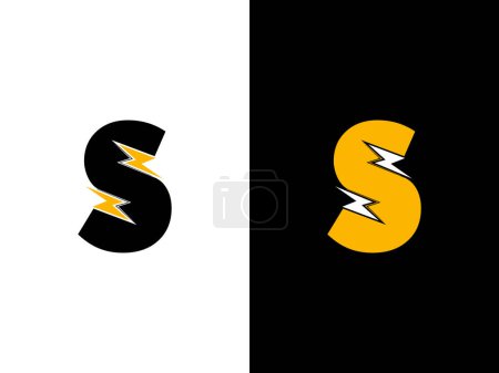 Illustration for S logo energy vector for identity company. initial letter volt template vector illustration for your brand. - Royalty Free Image