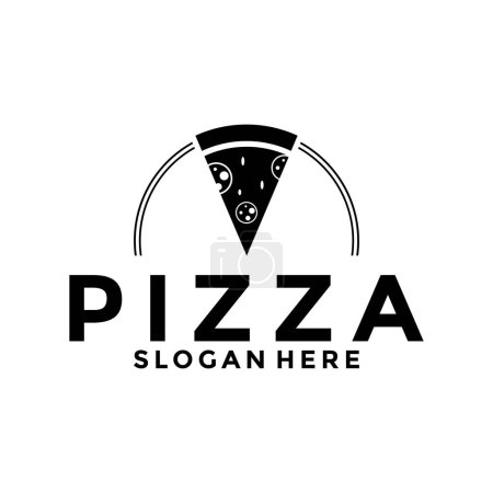 Pizza Logo Design Restaurant Essen, Pizza Slice, Restaurant, Symbole, Vektorillustrationsvorlage.