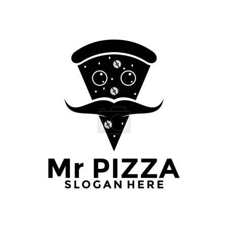 Pizza Logo Design Restaurant Essen, Pizza Slice, Restaurant, Symbole, Vektorillustrationsvorlage.