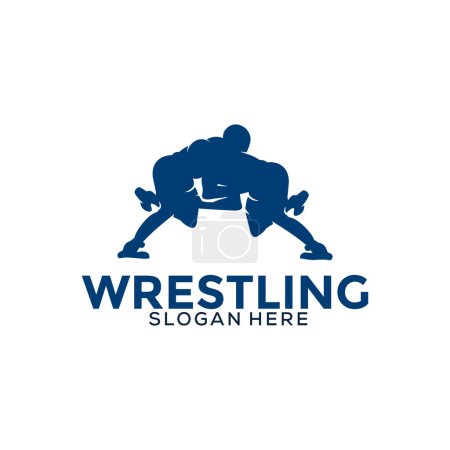 Illustration for Wrestling logo template, Wrestling Sport logo vector template - Royalty Free Image