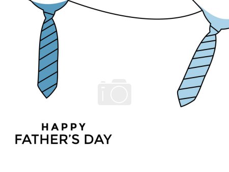 Illustration for Happy father day background in minimal style, Fathers day line art background - Royalty Free Image