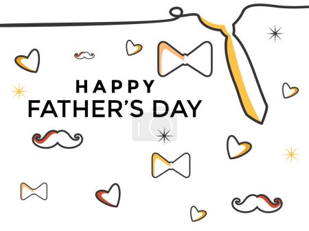 Illustration for Happy father day background in minimal style, Fathers day line art background - Royalty Free Image