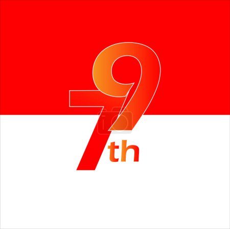 The elegant red number 79 logo is used for birthdays on a white background