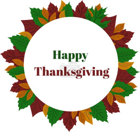Ilustración de Happy thanksgiving day vector background with autumn leaves, banner decoration. Vector illustration - Imagen libre de derechos