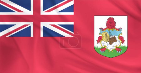 Flag of Bermuda Flying in the Air