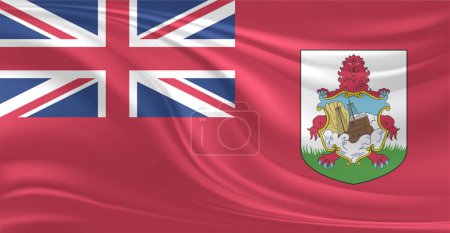 Flagge von Bermuda weht in der Luft