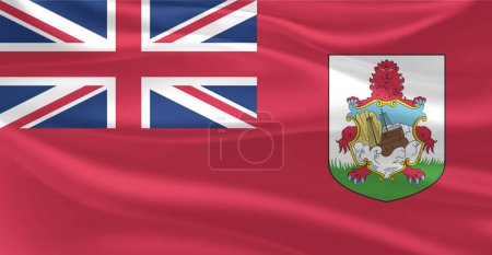 Flagge von Bermuda weht in der Luft