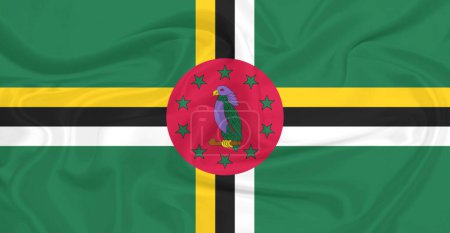 Flag of Dominica Flying in the Air