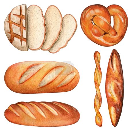 Illustration for Fresh baked bread isolated on white - Royalty Free Image