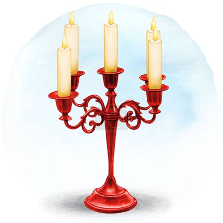 Ilustración de Acuarela mano dibujado titular de la vela gótica - Imagen libre de derechos