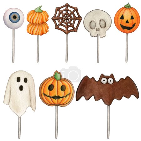 Illustration for Treat; sweet; sugar; children; autumn; sweets; halloween candies - Royalty Free Image