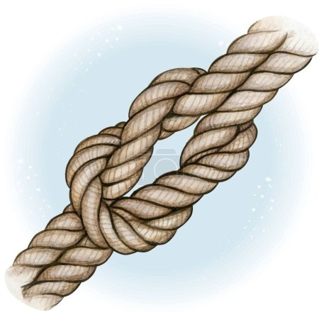 Watercolor hand drawn nautical knot