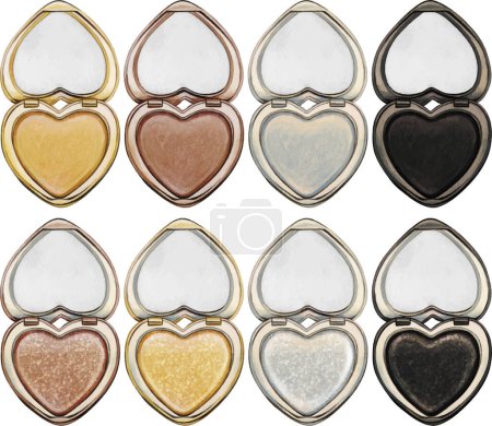 Illustration for Watercolor heart shaped eyeshadow makeup - Royalty Free Image