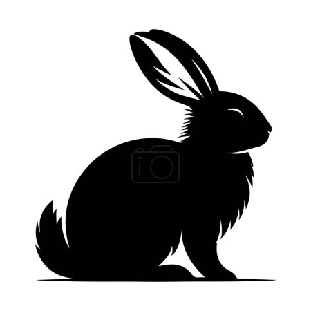 Vector rabbit silhouettes on white background