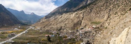 Photo for A panorama of a valley in the Mustang Region of Nepal. - Royalty Free Image