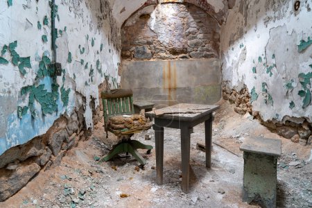 An empty cell in the Eastern State Penitentionry of Philadelphia.