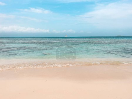 San Blas islands in Panama, tropical beach at private island.