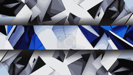 Illustration for Combining elegant shades of blue and black, this template exudes a sense of sophistication and creativity, making it perfect for artists, designers, or any content creator. - Royalty Free Image