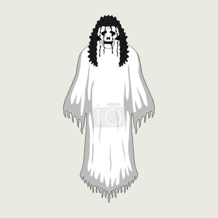 Ilustración de Ilustración Señora blanca personaje de dibujos animados fantasma - Imagen libre de derechos