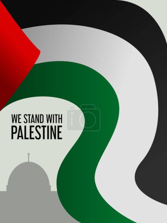 Illustration for This thoughtfully crafted visual masterpiece is a powerful expression of unity and empathy, aimed at raising awareness about the ongoing struggle for freedom in Palestine. - Royalty Free Image
