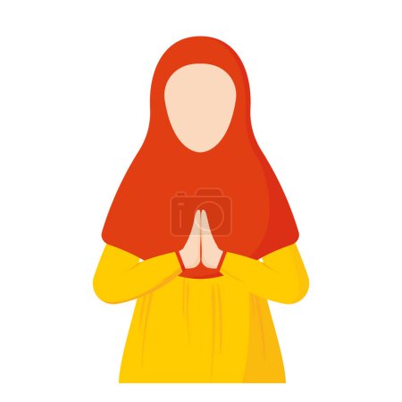 Women Islamic Character Avatar Icon Clipart in Animated Cartoon Vector Illustration Design
