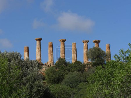 Téléchargez les photos : Temple d'Hercule ou Tempio di Ercole, Agrigente, Vallée du Temple Sicile, Italie, Italie - en image libre de droit