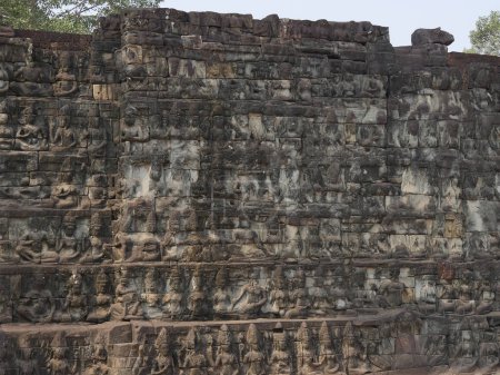 Téléchargez les photos : Le bas-relief du roi Leper, province de Siem Reap, site du temple d'Angkor inscrit au patrimoine mondial par l'Unesco en 1192, Cambodge - en image libre de droit