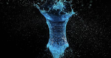 Photo for Shot Breaking Water Filled blue Balloon - Royalty Free Image