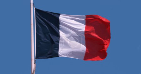 Photo for French Flag Waving in the Wind - Royalty Free Image