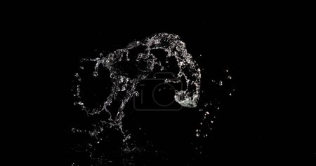Photo for Water Bouncing and Splashing on Black Background - Royalty Free Image