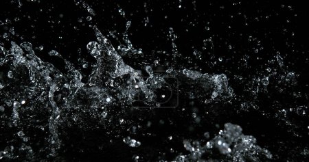 Foto de Explosión de agua y salpicaduras contra fondo negro - Imagen libre de derechos