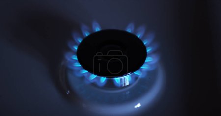 Téléchargez les photos : Cuisinière à gaz, Flamme bleue, Cuisine - en image libre de droit