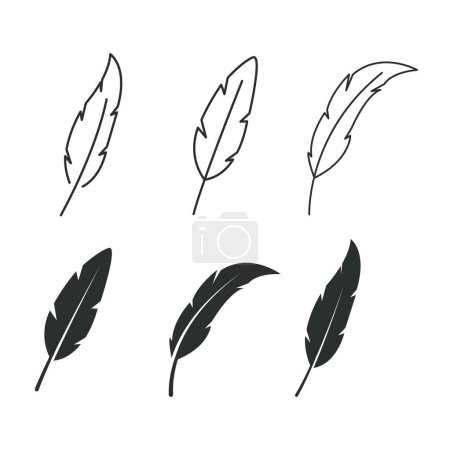 feather icon set  vector design illustration element template 
