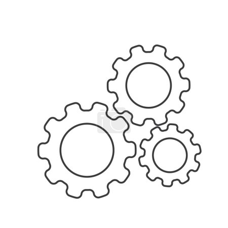 black line  gear icon vector element design template web