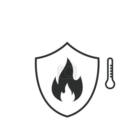 over heat protection icon vector concept design template web