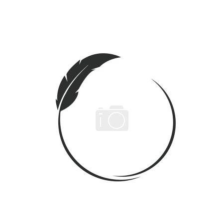 circle feather icon vector design illustration element template 