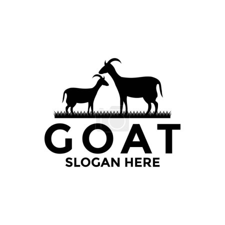 Goat Silhouette logo design template