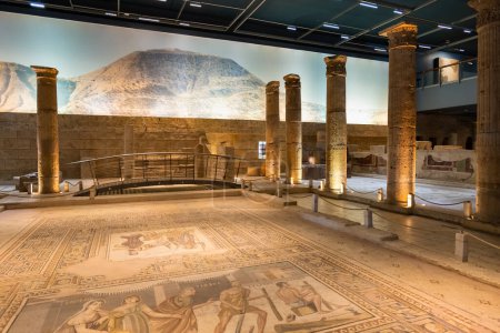 Photo for Gaziantep, Turkey - April 2022: Zeugma Mosaic Museum in Gaziantep, Turkey. Museum of Zeugma Ancient City is the biggest mosaic museum in the world. - Royalty Free Image