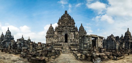 Sewu temple at Prambanan archaeology site in Yogyakarta, Indonesia. Candi Sewu is the second largest Buddhist temple complex in Indonesia