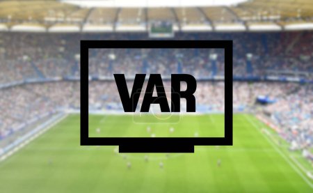 VAR, icône d'arbitre assistant vidéo, ou signe VAR pour le football ou le football.