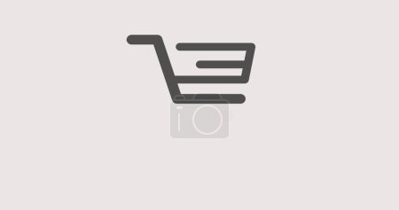 Logotipo de compras en línea con texto escrito de compras en línea en ilustración abstracta en alta resolución. Logotipo de compras en línea en alta resolución con un texto de compras en línea. Animación de logotipos con animación en movimiento de texto en alta calidad.