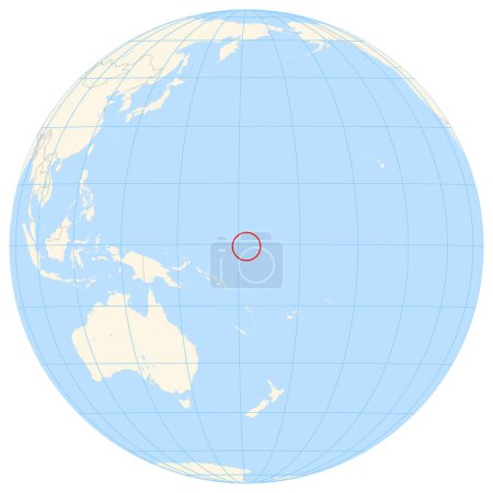 Mapa del localizador que muestra la ubicación del país Nauru en Oceanía. El país se destaca con un polígono rojo. Los países pequeños también están marcados con un círculo rojo. El mapa muestra áreas amarillas de tierra, mar azul, fronteras estatales y una cuadrícula azul. No hay laboratorio