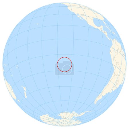 Locator map showing the location of the country Pitcairn Islands in Oceania. The country is highlighted with a red polygon. Small countries are also marked with a red circle. 
